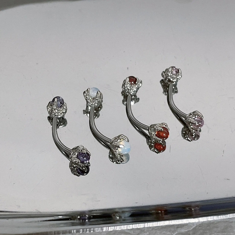 Dragon Claw cirkon szemöldök ajakgyűrűk opál piercing ékszerek Ins Sweet rozsdamentes acél szemöldökgyűrű piercing szemöldökhöz
