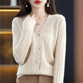 Φθινοπωρινό κορεατικό πλεκτό πουλόβερ Γυναικεία ζακέτα Νέα 2022 Μονό στήθος Μακρυμάνικο πουλόβερ Γυναικείο Ζεστό Χαλαρό Πλεκτό Πουλόβερ Lady