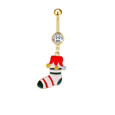 Ziemassvētku nabas gredzeni Sniegavīrs Alnis Santa Dangle Nabas Stieņa pīrsings Sievietēm Ziemassvētku dāvanas