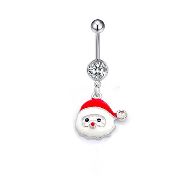 Ziemassvētku nabas gredzeni Sniegavīrs Alnis Santa Dangle Nabas Stieņa pīrsings Sievietēm Ziemassvētku dāvanas