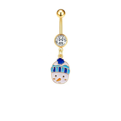 Ziemassvētku nabas gredzeni Sniegavīrs Alnis Santa Dangle Nabas Stieņa pīrsings Sievietēm Ziemassvētku dāvanas