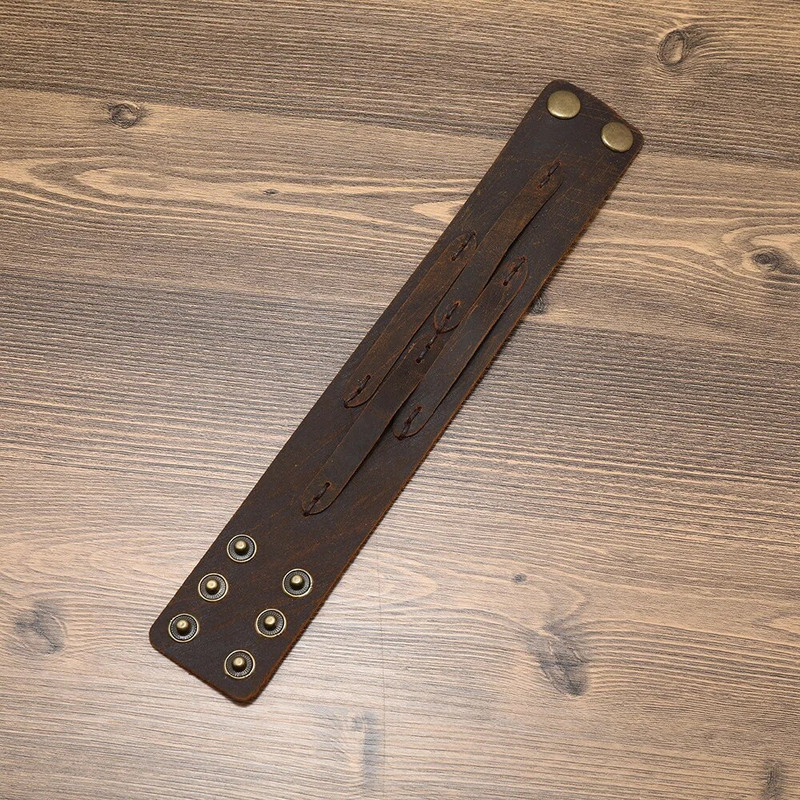 Vintage δερμάτινο βραχιόλι ανδρικό πανκ στυλ Δερμάτινο φαρδύ βραχιόλι Simple Personality Ανδρικό κοσμήματα πολλαπλών στρώσεων βραχιόλι Charm Retro