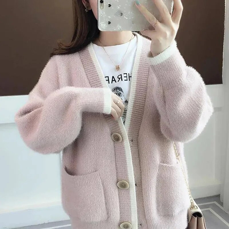 Ūdeles kašmira džemperis, sieviešu rudens ziema 2023. gada jauna versija.