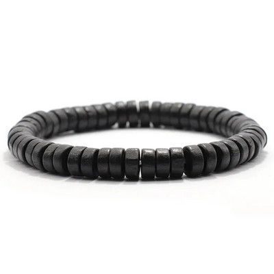 Minimālisma dabīga koka rokassprādze Homme kokosšķiedras koka fāzēm rokassprādze vīrieša roku aksesuāri Buddha Brazalete vīriešu modes pulsera