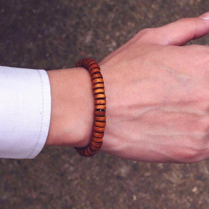 Minimālisma dabīga koka rokassprādze Homme kokosšķiedras koka fāzēm rokassprādze vīrieša roku aksesuāri Buddha Brazalete vīriešu modes pulsera