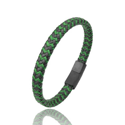 Višeslojna pletena smeđa kožna muška narukvica, modna narukvica s magnetskom kopčom od nehrđajućeg čelika, narukvice s punk šarmom, muški nakit