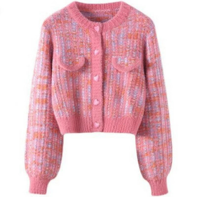 Μακρυμάνικο Γυναικεία Πλεκτή Ζακέτα Γυναικεία Φθινόπωρο Χειμώνας Νέο Βιζόν fleece Τριχωτό πουλόβερ Γυναικείο Χαλαρό μονόστομο πλεκτό μπλουζάκι παλικάρι