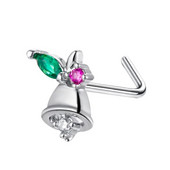 20G L formas deguna pīrsings gredzens Ziemassvētku deguna tapa nerūsējošā tērauda nāsis tapa starpsienas pīrsings Nez Nariz pircing deguna stīpa