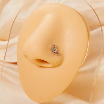 20G L-образен пръстен за пиърсинг на носа Коледна шпилка за нос Неръждаема стомана Игла за ноздра Пиърсинг за преграда Nez Nariz Pircing Обръч за нос