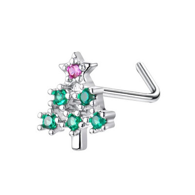 20G L formas deguna pīrsings gredzens Ziemassvētku deguna tapa nerūsējošā tērauda nāsis tapa starpsienas pīrsings Nez Nariz pircing deguna stīpa