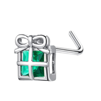 20G L formas deguna pīrsings gredzens Ziemassvētku deguna tapa nerūsējošā tērauda nāsis tapa starpsienas pīrsings Nez Nariz pircing deguna stīpa