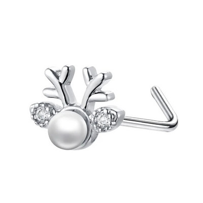 20G L formas deguna pīrsings gredzens Ziemassvētku deguna tapa nerūsējošā tērauda nāsis tapa starpsienas pīrsings Nez Nariz pircing deguna stīpa