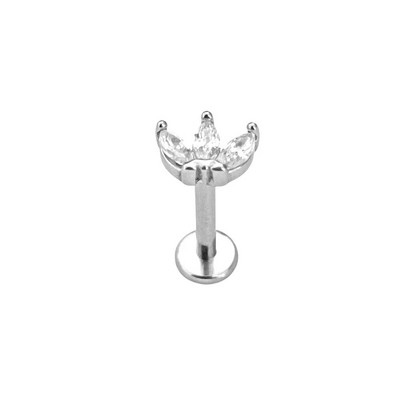 Flower Moon Butterfly Labret Stud Cross Claw Leaf Daith Conch Stud σκουλαρίκι κορώνα CZ Εσωτερικό νήμα Piercing Χειρουργικό ατσάλι