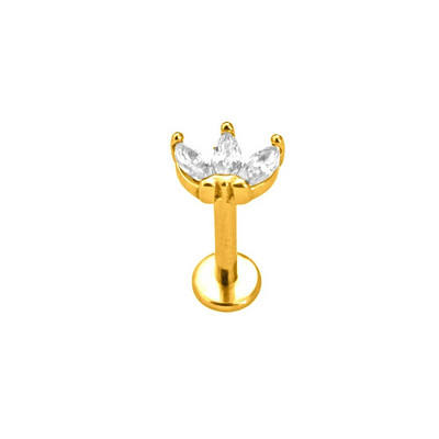 Flower Moon Butterfly Labret Stud Cross Claw Leaf Daith Conch Stud σκουλαρίκι κορώνα CZ Εσωτερικό νήμα Piercing Χειρουργικό ατσάλι