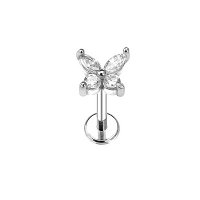 Flower Moon Butterfly Labret Stud Cross Claw Leaf Daith Conch Stud σκουλαρίκι κορώνα CZ Εσωτερικό νήμα Piercing Χειρουργικό ατσάλι