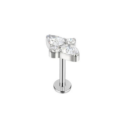 Flower Moon Butterfly Labret Stud Cross Claw Leaf Daith Conch Stud σκουλαρίκι κορώνα CZ Εσωτερικό νήμα Piercing Χειρουργικό ατσάλι