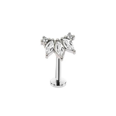 Flower Moon Butterfly Labret Stud Cross Claw Leaf Daith Conch Stud σκουλαρίκι κορώνα CZ Εσωτερικό νήμα Piercing Χειρουργικό ατσάλι