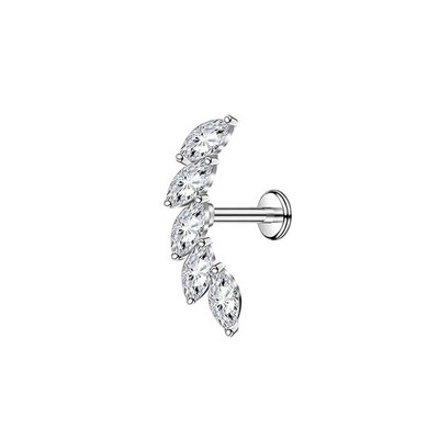 Flower Moon Butterfly Labret Stud Cross Claw Leaf Daith Conch Stud σκουλαρίκι κορώνα CZ Εσωτερικό νήμα Piercing Χειρουργικό ατσάλι
