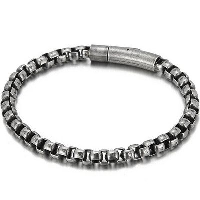 6 mm-es láncos férfi karkötő férfi aranyozott rozsdamentes acél fiú karkötők kézzel gravírozható mannen karszalag ékszer kiegészítők