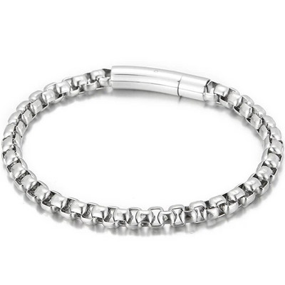 6 mm-es láncos férfi karkötő férfi aranyozott rozsdamentes acél fiú karkötők kézzel gravírozható mannen karszalag ékszer kiegészítők