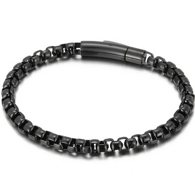 6 mm-es láncos férfi karkötő férfi aranyozott rozsdamentes acél fiú karkötők kézzel gravírozható mannen karszalag ékszer kiegészítők