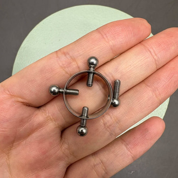 Fake piercing δαχτυλίδια από ανοξείδωτο ατσάλι βίδα κύκλος μόδας ασημί χρώμα Σέξι θηλή Piercing κοσμήματα σώματος για γυναικεία δώρα