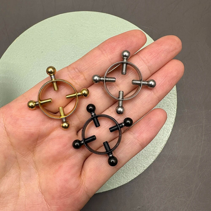 Hamis piercing mellbimbó gyűrűk rozsdamentes acél csavaros kör divat ezüst színű szexi mellbimbó piercing testékszerek nőknek ajándékok