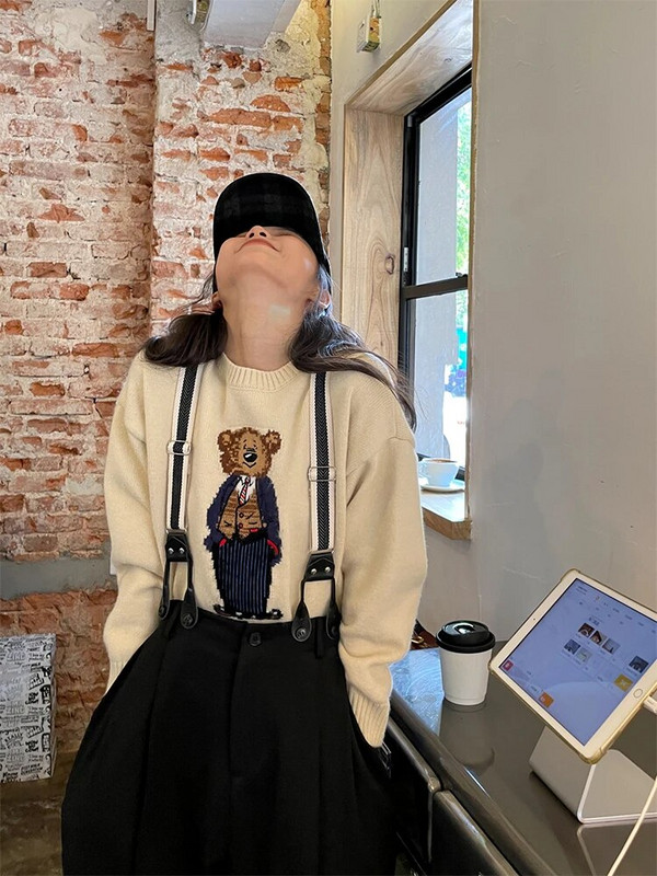 Retro armas karutrükk naiste kudumid naiste sügistalv 2023 uus hubane kootud pullover, naiste lahtine pehme kampsun, vana kaelusega vintage