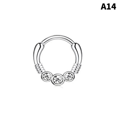 Jauni Titāna Auskari Cirkona Augsta Segmenta Gredzeni Atvērti Mazs Starpsienas Pīrsings Deguna Gredzens Helix gliemežnīcas pīrsings ķermeņa rotaslietas 16G