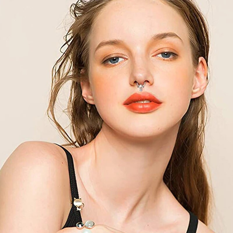 Jauni Titāna Auskari Cirkona Augsta Segmenta Gredzeni Atvērti Mazs Starpsienas Pīrsings Deguna Gredzens Helix gliemežnīcas pīrsings ķermeņa rotaslietas 16G