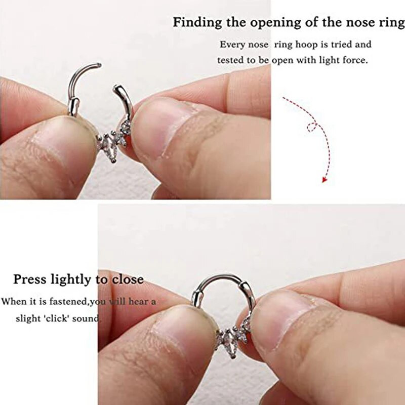 Jauni Titāna Auskari Cirkona Augsta Segmenta Gredzeni Atvērti Mazs Starpsienas Pīrsings Deguna Gredzens Helix gliemežnīcas pīrsings ķermeņa rotaslietas 16G