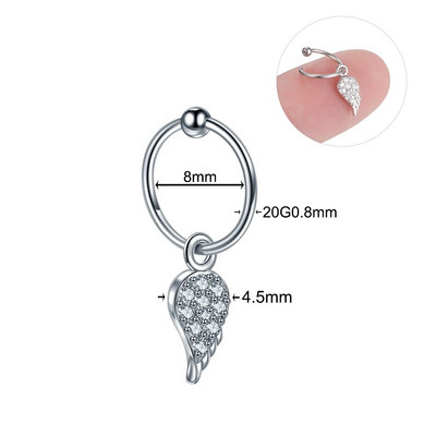 1 gab. Tērauda smalka stīpa ar mazu CZ kulonu, tiny auskaru, dārgakmens ziedu zvaigzne Sirds spārns auss skrimslis Helix daivas pīrsingi rotaslietas