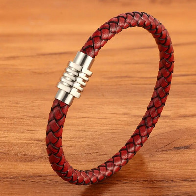 XQNI kombinācija, pielāgota nerūsējošā tērauda vīriešu ādas aproce Augstas kvalitātes magnēta pogas daudzkrāsains izvēle skaistam zēnam