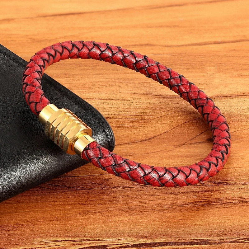 XQNI kombinācija, pielāgota nerūsējošā tērauda vīriešu ādas aproce Augstas kvalitātes magnēta pogas daudzkrāsains izvēle skaistam zēnam