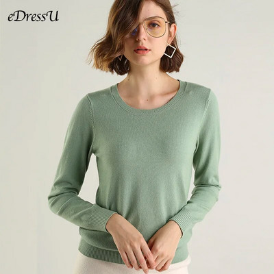 Džemper u 13 boja Ženski pulover s O izrezom Jednostavna jesensko-zimska pletena odjeća Žuti devinji puloveri Korejski ležerni uredski džemper CR-JM001