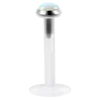 1PC Bioplast Opal Piercing Oreja Push In Labret lūpu gredzens Stud auskari skrimšļos Tragus Helix deguna gliemežnīca Pircing ķermeņa rotaslietas