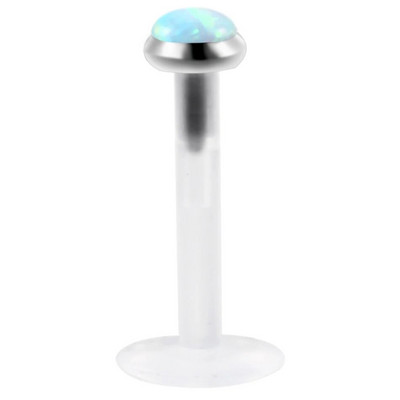 1PC Bioplast Opal Piercing Oreja Push In Labret lūpu gredzens Stud auskari skrimšļos Tragus Helix deguna gliemežnīca Pircing ķermeņa rotaslietas