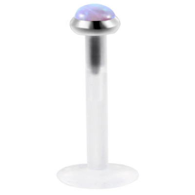 1PC Bioplast Opal Piercing Oreja Push In Labret lūpu gredzens Stud auskari skrimšļos Tragus Helix deguna gliemežnīca Pircing ķermeņa rotaslietas