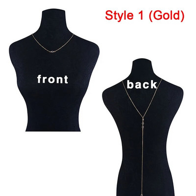 2023 Ženske lančane ogrlice s dugim kristalima Elegantni dugi kristalni dodaci za vjenčanje Lanac bez leđa Nakit za plažu