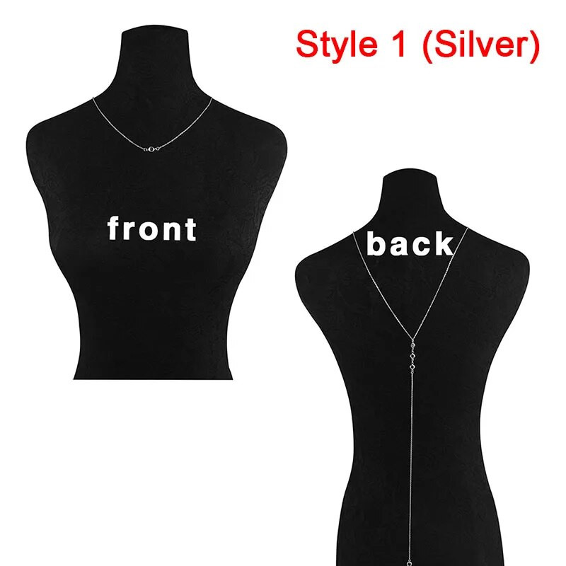 2023 Ženske lančane ogrlice s dugim kristalima Elegantni dugi kristalni dodaci za vjenčanje Lanac bez leđa Nakit za plažu