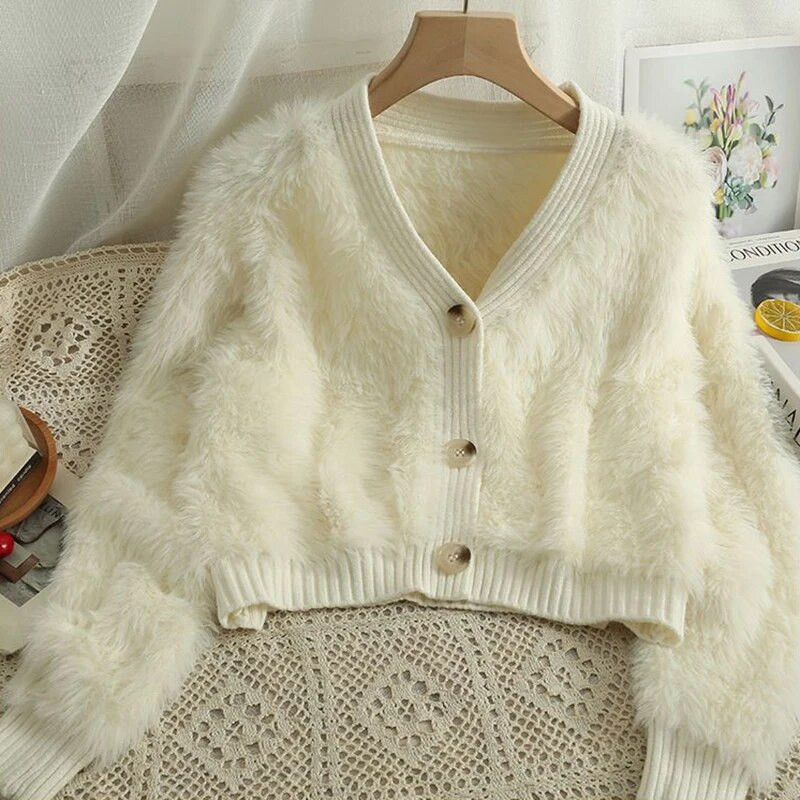 Džemperis jakas imitē ūdeles vilnas sieviešu tops rudens ziemas trikotāžas korejiešu liela izmēra garām piedurknēm Elegance Hot Sweet Ikdienas mēteļi