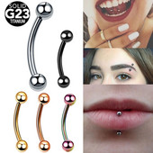 1 ks titánové piercing do obočia s vnútorným závitom, zakrivené krúžky s činkou, náušnice Daith Helix, piercing do chrupavky, pery, jazyka.