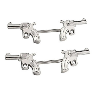 2Gb Punk Skelets Pistole Stieņa Krūšu pīrsings Eņģelis Spārns Skorpiona Lapas Atslēgas Pīrsings Krūšu gredzens Lielas ķermeņa rotaslietas