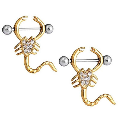 2Gb Punk Skelets Pistole Stieņa Krūšu pīrsings Eņģelis Spārns Skorpiona Lapas Atslēgas Pīrsings Krūšu gredzens Lielas ķermeņa rotaslietas