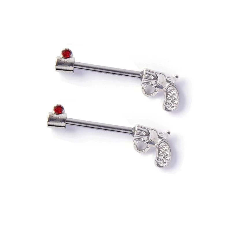 2Gb Punk Skelets Pistole Stieņa Krūšu pīrsings Eņģelis Spārns Skorpiona Lapas Atslēgas Pīrsings Krūšu gredzens Lielas ķermeņa rotaslietas