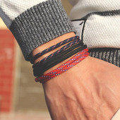 Noter vīriešu rokassprādzes komplekts, regulējams, pīts lietussargu virve Brazalete For Hombre minimālisma vīriešiem, forši biker rotaslietas Pulseira dāvana