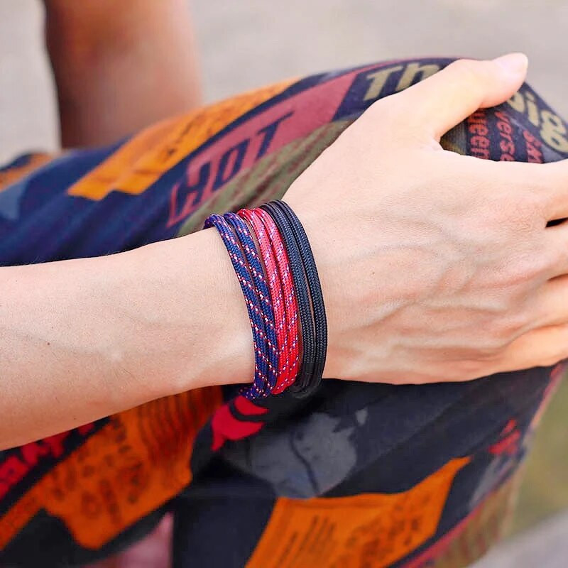 Noter vīriešu rokassprādzes komplekts, regulējams, pīts lietussargu virve Brazalete For Hombre minimālisma vīriešiem, forši biker rotaslietas Pulseira dāvana