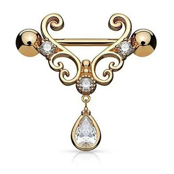 Delysia King Sexy Ladies Water Drop Punk Nipple Ring 2021 Fashion Crystal Piercing Jewelry