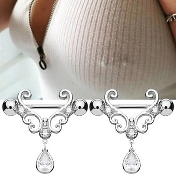 Delysia King Sexy Ladies Water Drop Punk Nipple Ring 2021 Fashion Crystal Piercing Jewelry