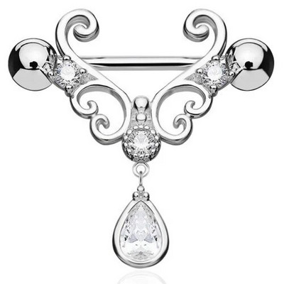 Delysia King Sexy Ladies Water Drop Punk Nipple Ring 2021 Fashion Crystal Piercing Jewelry